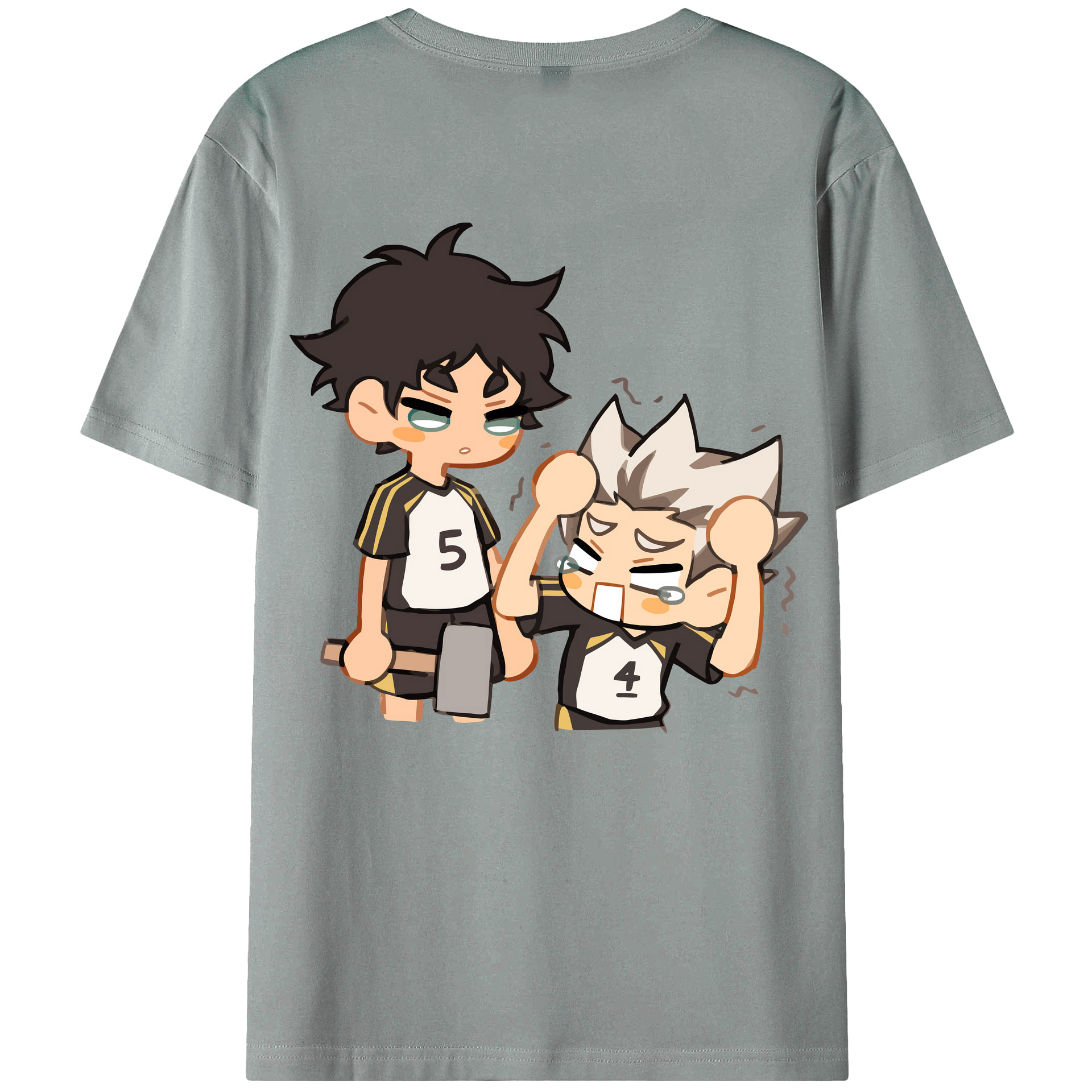 （画像用） ハイキュー!! Haikyu!! 綿100％ メンズ半袖Tシャツ（バックプリント） 通気性